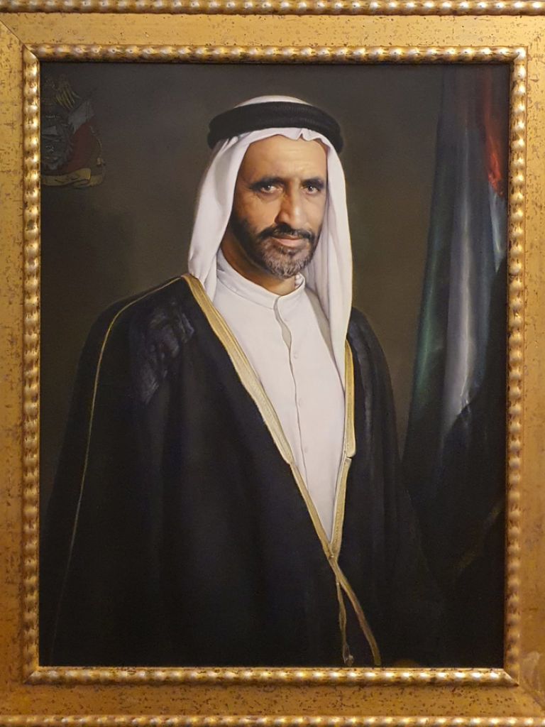 Sheikh Rashid bin Saeed Al Maktoum-oil-portrait-on-canvas Size: 90x70 cm